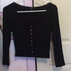 Forever 21 Black 3/4 length crop top
